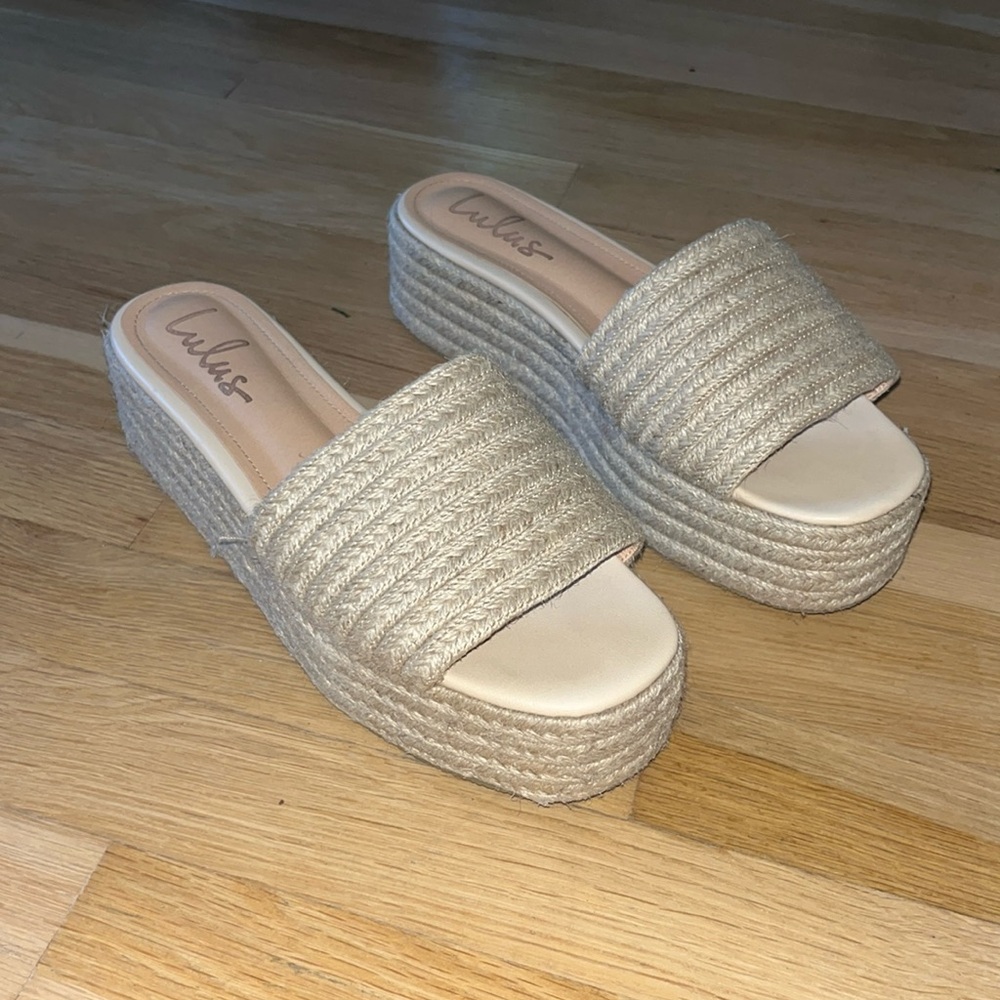 Lulus O'Ahu 2 Natural Suede Espadrille Platforms
